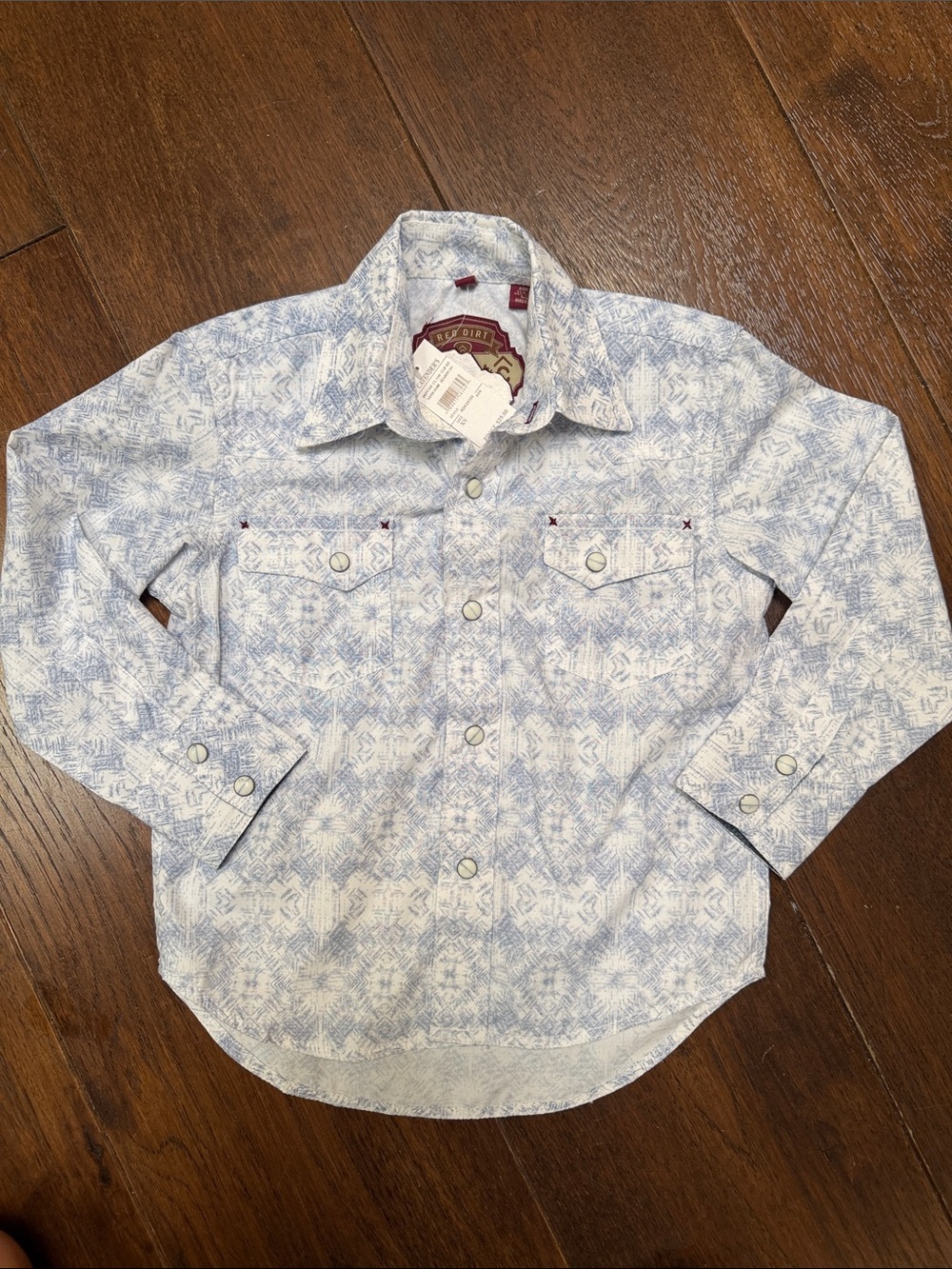 NWT - Rafter C - Kids Light Blue Button-Down Western Shirt - Size: XS